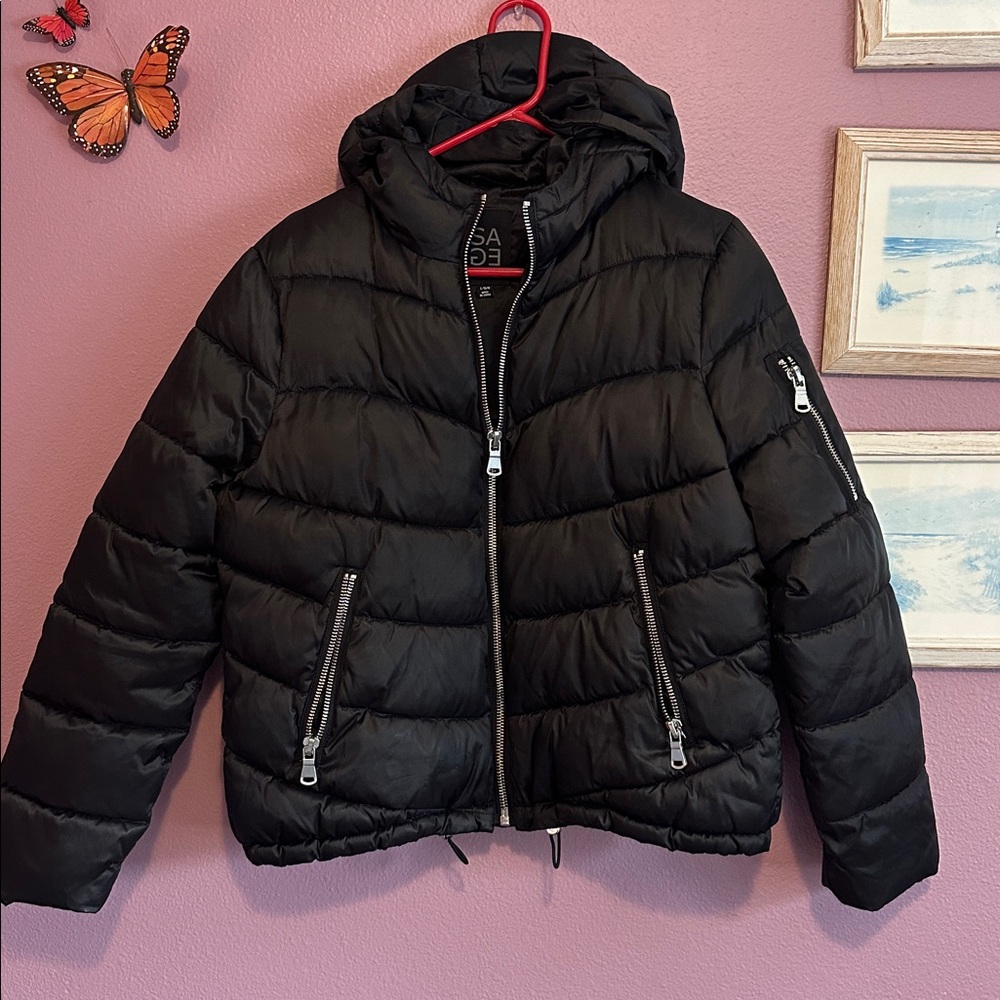 Sage Collective Black down Jacket